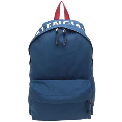 Pre-owned Balenciaga Black Navy Red Color Nylon Backpack ()