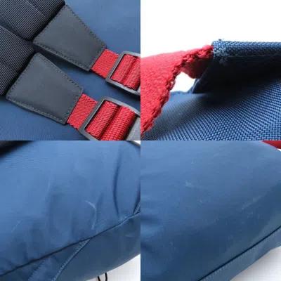 Pre-owned Balenciaga Black Navy Red Color Nylon Backpack ()