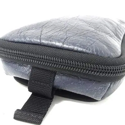 Pre-owned Balenciaga Black Navy Leather Handbag Pochette Shoulder Bag Tote Bag () In Multi