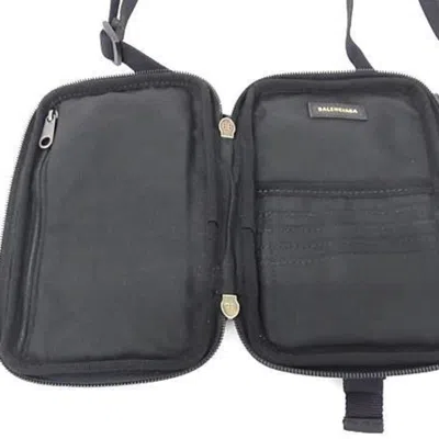 Pre-owned Balenciaga Black Navy Leather Handbag Pochette Shoulder Bag Tote Bag () In Multi