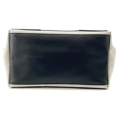 Pre-owned Balenciaga Black White Canvas Leather Tote Bag () In Multi