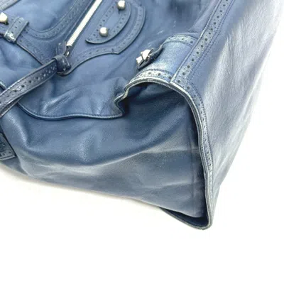 Pre-owned Balenciaga Blue Paper Tote Bag ()