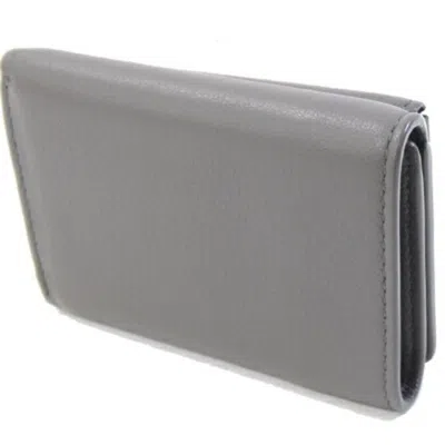 Pre-owned Balenciaga Gray Leather Wallet (tri-fold) ()