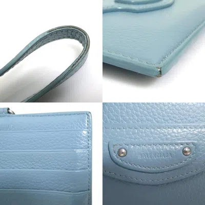 Pre-owned Balenciaga Light Blue Leather Coin Purse/coin Case ()