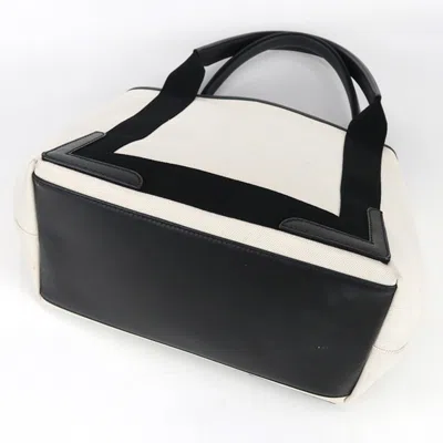 Pre-owned Balenciaga Navy White Canvas Pouch Tote Bag () In Multi