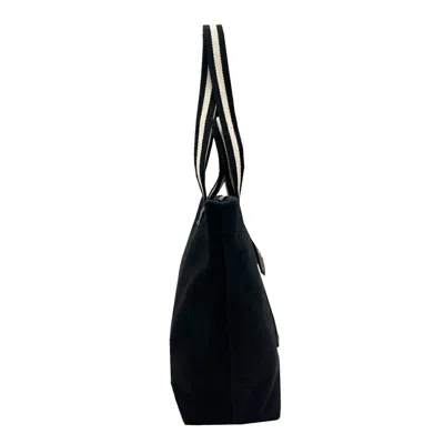 Pre-owned Bally Black Canvas Leather Shoulder Bag Tote Bag ()