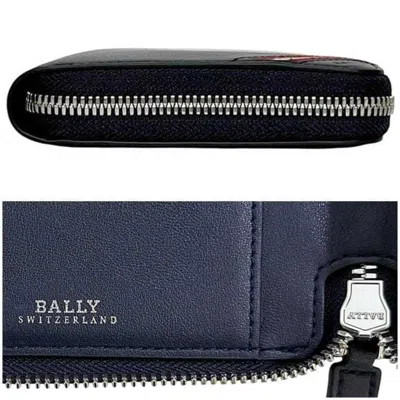 Pre-owned Bally Navy Leather Long Wallet (bi-fold) () In Blue