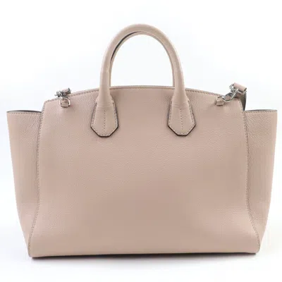Pre-owned Bally Pink Beige Leather Handbag Shoulder Bag Tote Bag ()