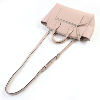 Pre-owned Bally Pink Beige Leather Handbag Shoulder Bag Tote Bag ()