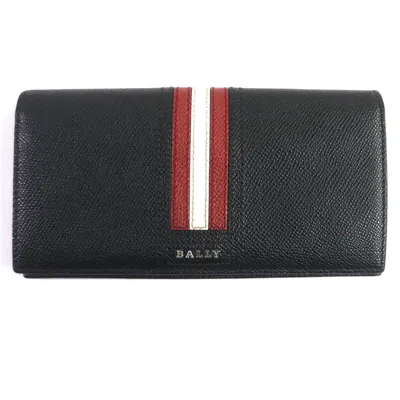 Pre-owned Bally Taliro Black Leather Long Wallet (bi-fold) ()