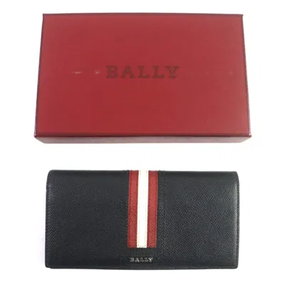Pre-owned Bally Taliro Black Leather Long Wallet (bi-fold) ()