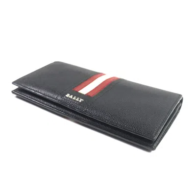 Pre-owned Bally Taliro Black Leather Long Wallet (bi-fold) ()