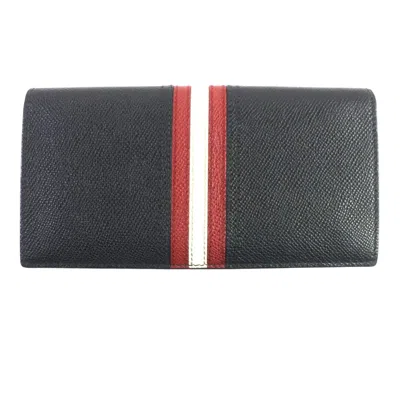 Pre-owned Bally Taliro Black Leather Long Wallet (bi-fold) ()