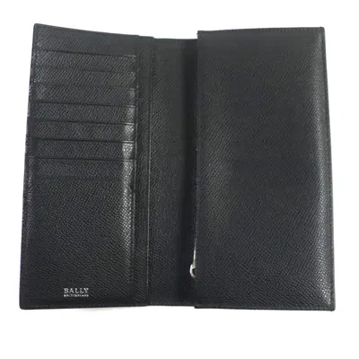 Pre-owned Bally Taliro Black Leather Long Wallet (bi-fold) ()