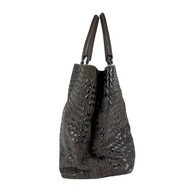 Pre-owned Bottega Veneta Black Brown Intrecciato Handbag Shoulder Bag () In Multi