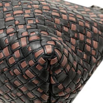 Pre-owned Bottega Veneta Black Brown Leather Shoulder Bag () In Multi