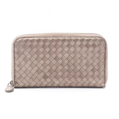Pre-owned Bottega Veneta Brown Leather Long Wallet (bi-fold) ()