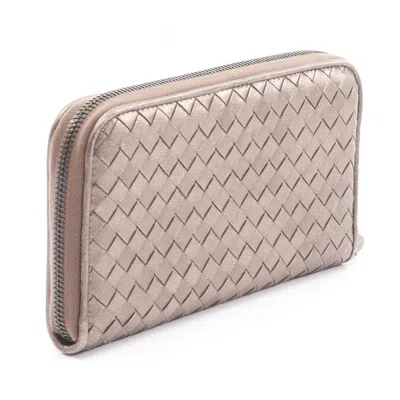 Pre-owned Bottega Veneta Brown Leather Long Wallet (bi-fold) ()