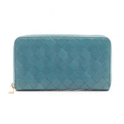 Pre-owned Bottega Veneta Green Leather Long Wallet (bi-fold) ()