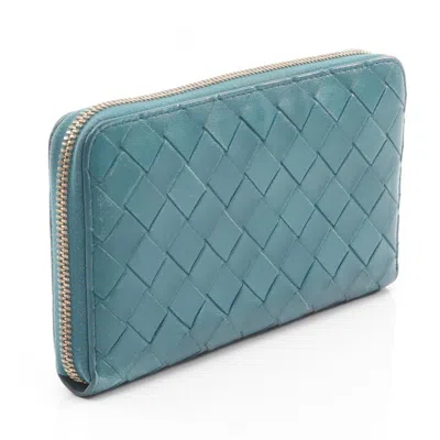 Pre-owned Bottega Veneta Green Leather Long Wallet (bi-fold) ()
