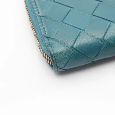 Pre-owned Bottega Veneta Green Leather Long Wallet (bi-fold) ()