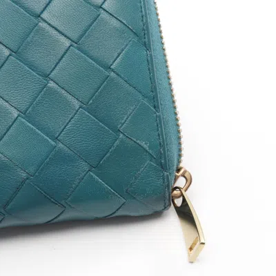 Pre-owned Bottega Veneta Green Leather Long Wallet (bi-fold) ()