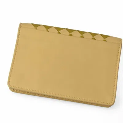 Pre-owned Bottega Veneta Intrecciato Beige Khaki Multi-color Leather Coin Purse/coin Case ()