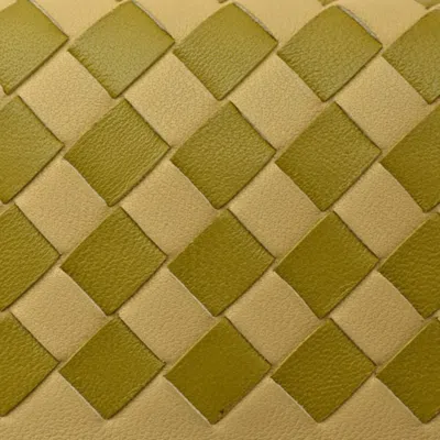 Pre-owned Bottega Veneta Intrecciato Beige Khaki Multi-color Leather Coin Purse/coin Case ()