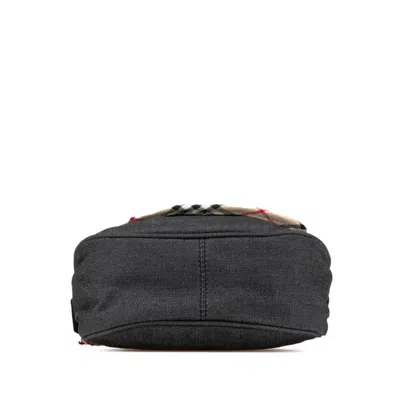 Pre-owned Burberry Beige Black Denim Shoulder Bag () In Multi