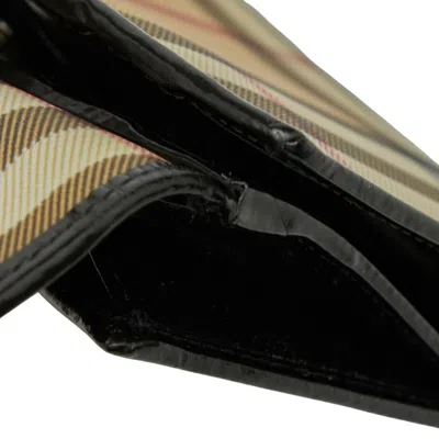 Pre-owned Burberry Beige Black Pvc Leather Wallet (bi-fold) () In Multi