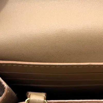 Pre-owned Burberry Beige Brown Leather Long Wallet (bi-fold) () In Multi