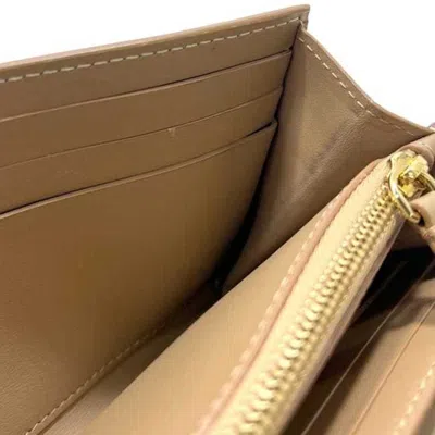 Pre-owned Burberry Beige Brown Leather Long Wallet (bi-fold) () In Multi