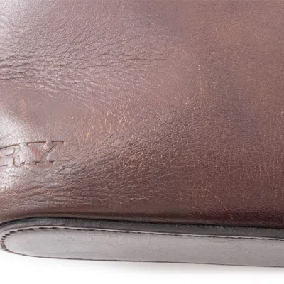 Pre-owned Burberry Beige Brown Wool Leather Tote Bag ()