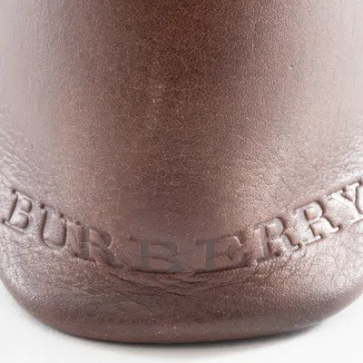 Pre-owned Burberry Beige Brown Wool Leather Tote Bag ()