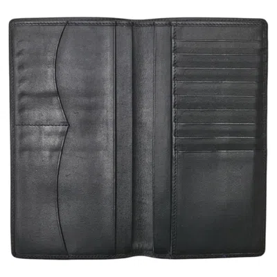 Pre-owned Burberry Black Navy Leather Long Bill Wallet (bi-fold) () In Multi