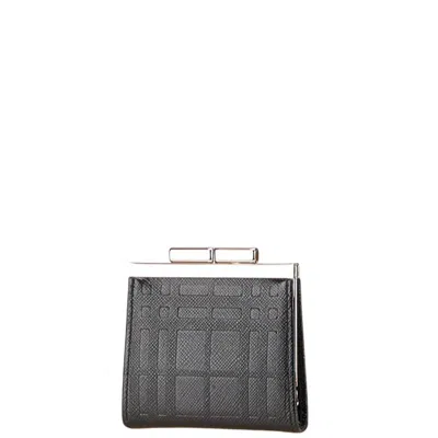 Pre-owned Burberry Black Pvc Leather Coin Purse/coin Case ()
