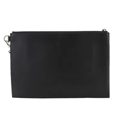 Pre-owned Burberry Black White Leather Clutch Bag () In Multi