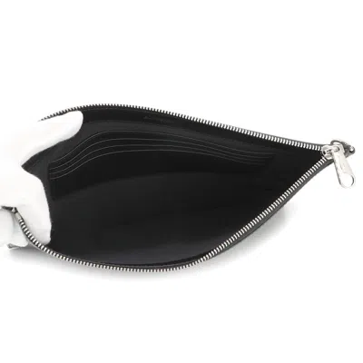 Pre-owned Burberry Black White Leather Clutch Bag () In Multi