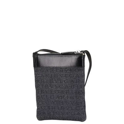 Pre-owned Bvlgari Black Blue Canvas Leather Shoulder Bag () In Multi