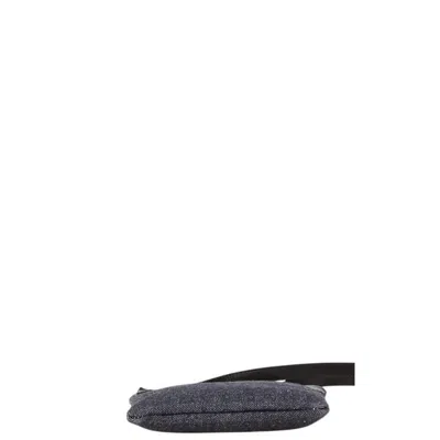 Pre-owned Bvlgari Black Blue Canvas Leather Shoulder Bag () In Multi