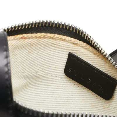 Pre-owned Bvlgari Black Blue Canvas Leather Shoulder Bag () In Multi