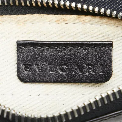 Pre-owned Bvlgari Black Blue Canvas Leather Shoulder Bag () In Multi