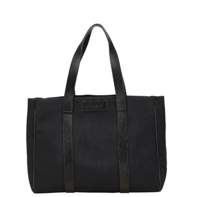 Pre-owned Bvlgari Black Canvas Leather Tote Bag ()