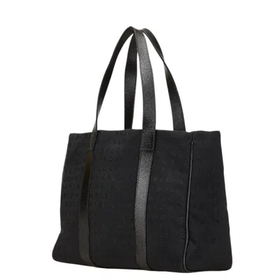 Pre-owned Bvlgari Black Canvas Leather Tote Bag ()