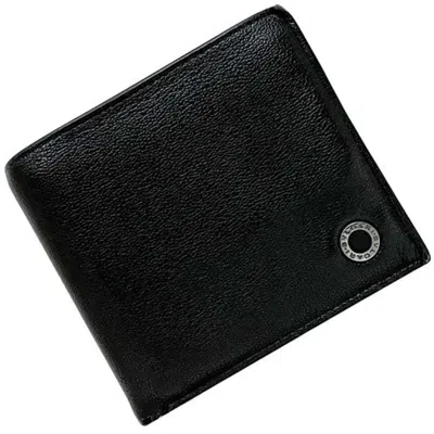 Pre-owned Bvlgari Black Green Leather Wallet (bi-fold) () In Multi