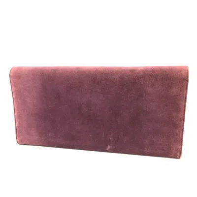 Pre-owned Bvlgari Bordeaux Suede Clutch Bag () In Burgundy