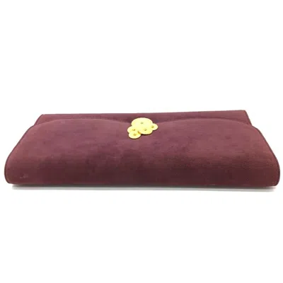 Pre-owned Bvlgari Bordeaux Suede Clutch Bag () In Burgundy