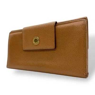 Pre-owned Bvlgari Brown Leather Long Wallet (bi-fold) ()