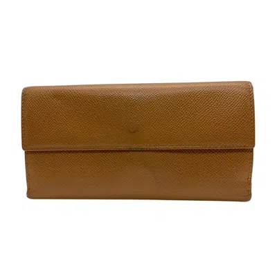 Pre-owned Bvlgari Brown Leather Long Wallet (bi-fold) ()
