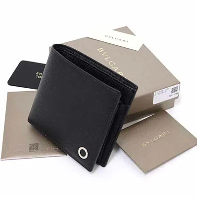 Pre-owned Bvlgari Black Blue Wallet (bi-fold) () In Multi